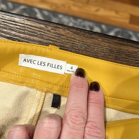 Mustard Leather Pants - Picture 1 of 5
